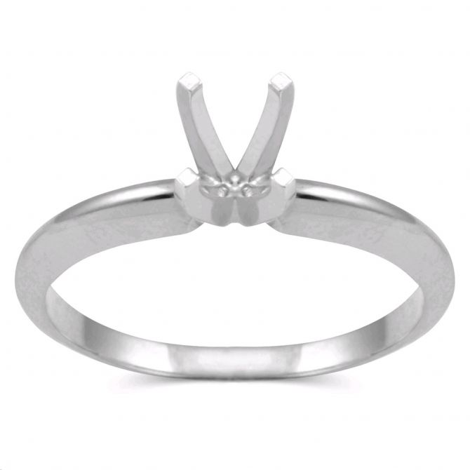 Solitaire Ring Setting with 4 Prong 1.25 ct Head in Platinum