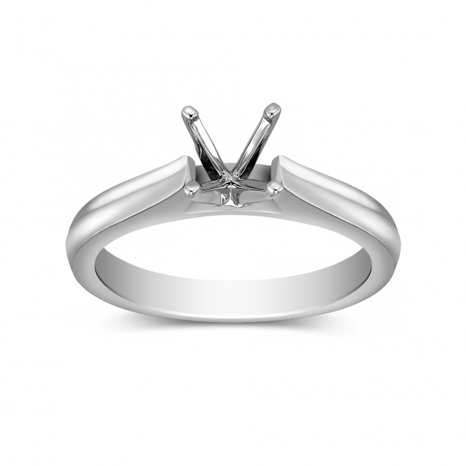 14K White Gold Ring Setting