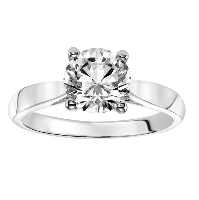 Solitaire Ring Setting in White Gold