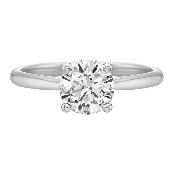 White Gold New Aire Solitaire Ring Setting, Size 5