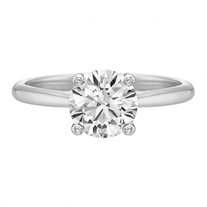 White Gold New Aire Solitaire Ring Setting, Size 7