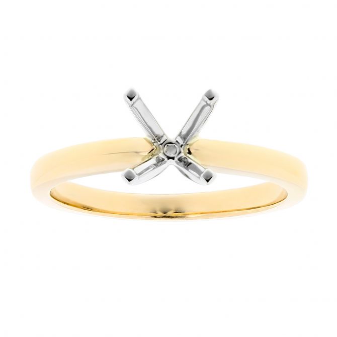 Yellow Gold Solitaire Ring Setting, Size 6