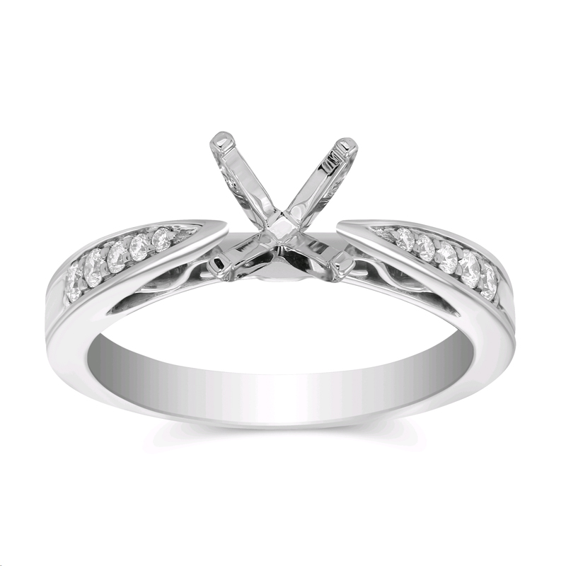14K White Gold Reverse Taper Diamond Ring Setting | Borsheims