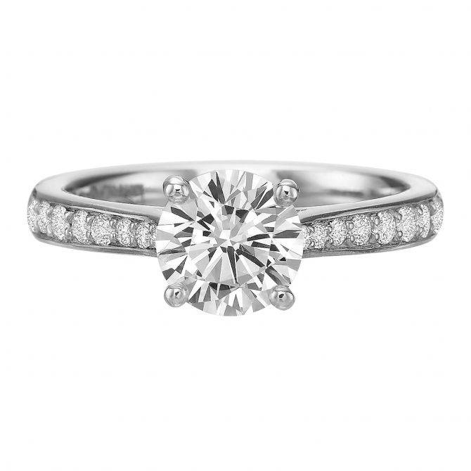 Diamond Shank Ring Setting in White Gold