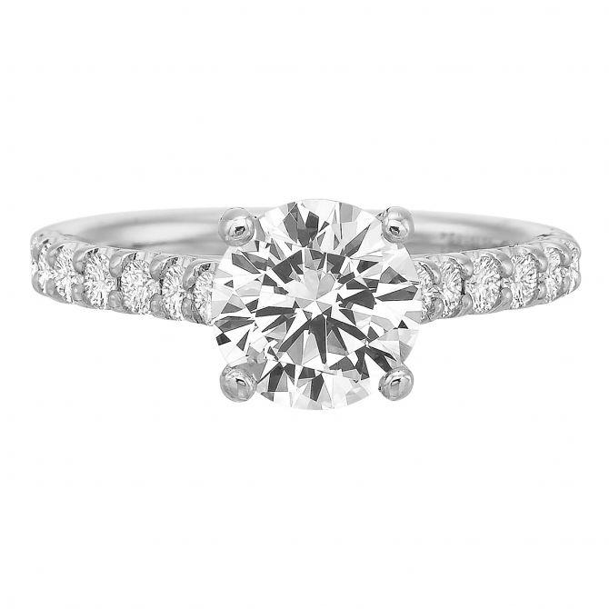 Diamond Comfort Fit Ring Setting in White Gold