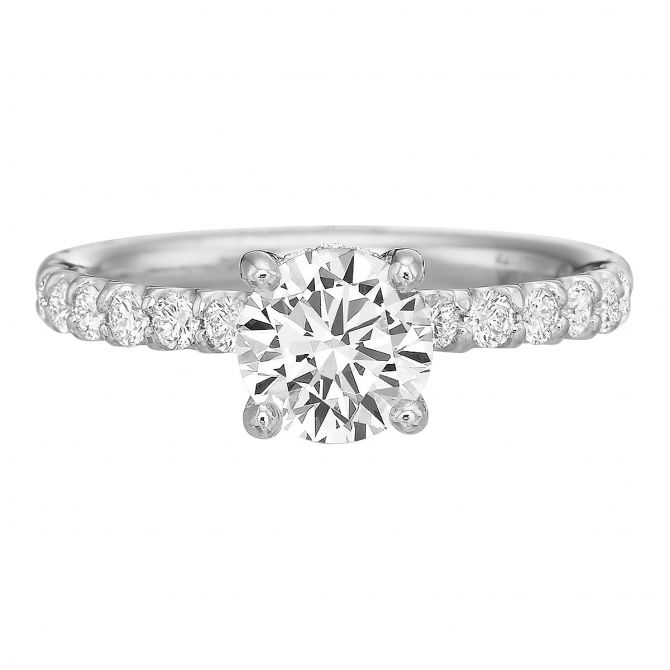 Diamond Comfort Fit Ring Setting in White Gold