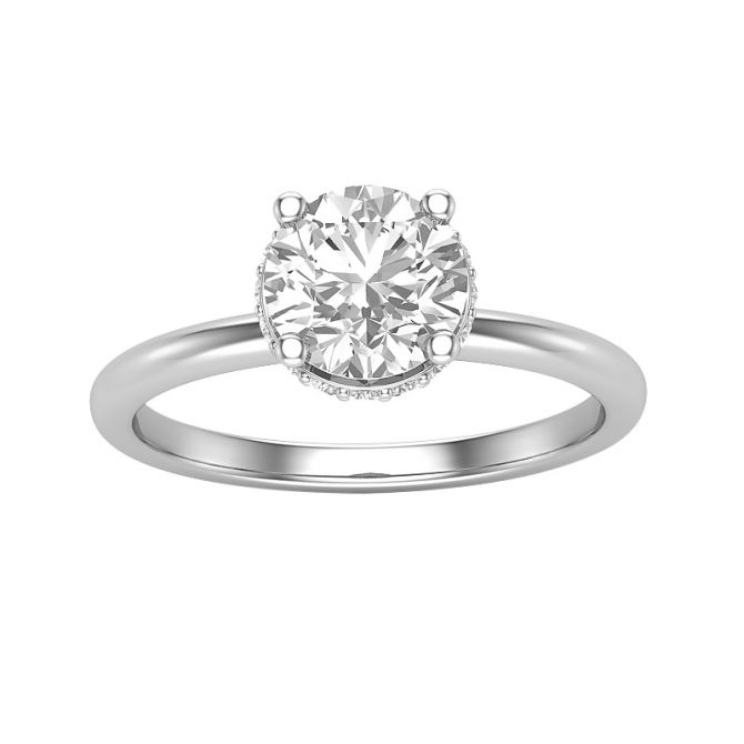 Diamond Peekaboo Gallery Ring Setting in White Gold