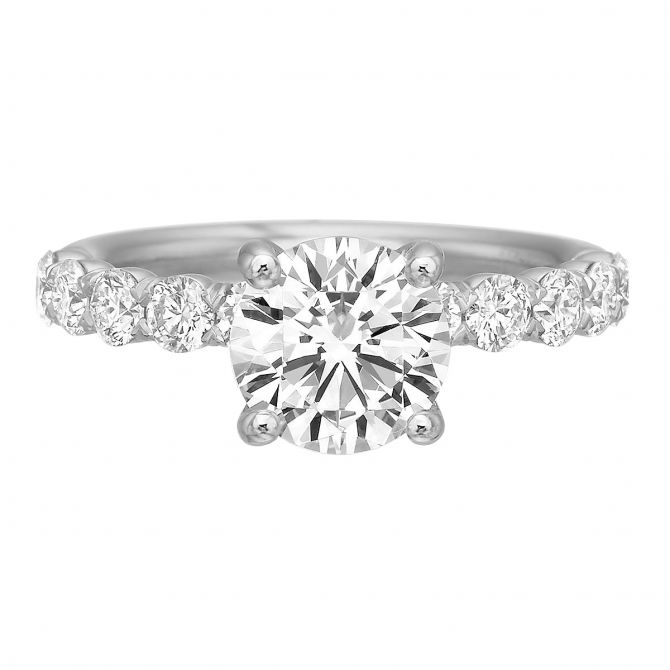 Diamond Shank & Gallery Ring Setting in White Gold