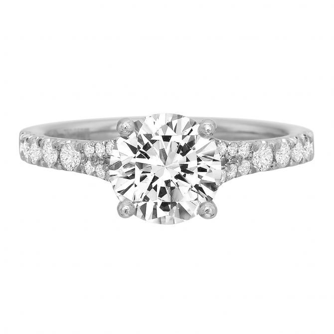 Diamond Y Shank Ring Setting in White Gold