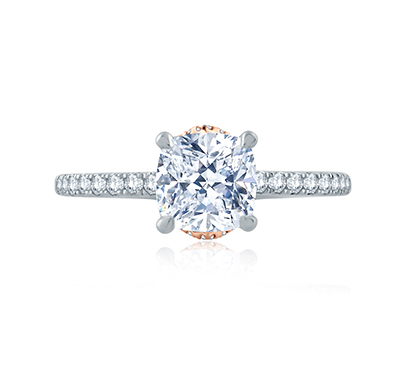 A. Jaffe 18K White Gold Ring Setting with Rose Gold Diamond Gallery ...