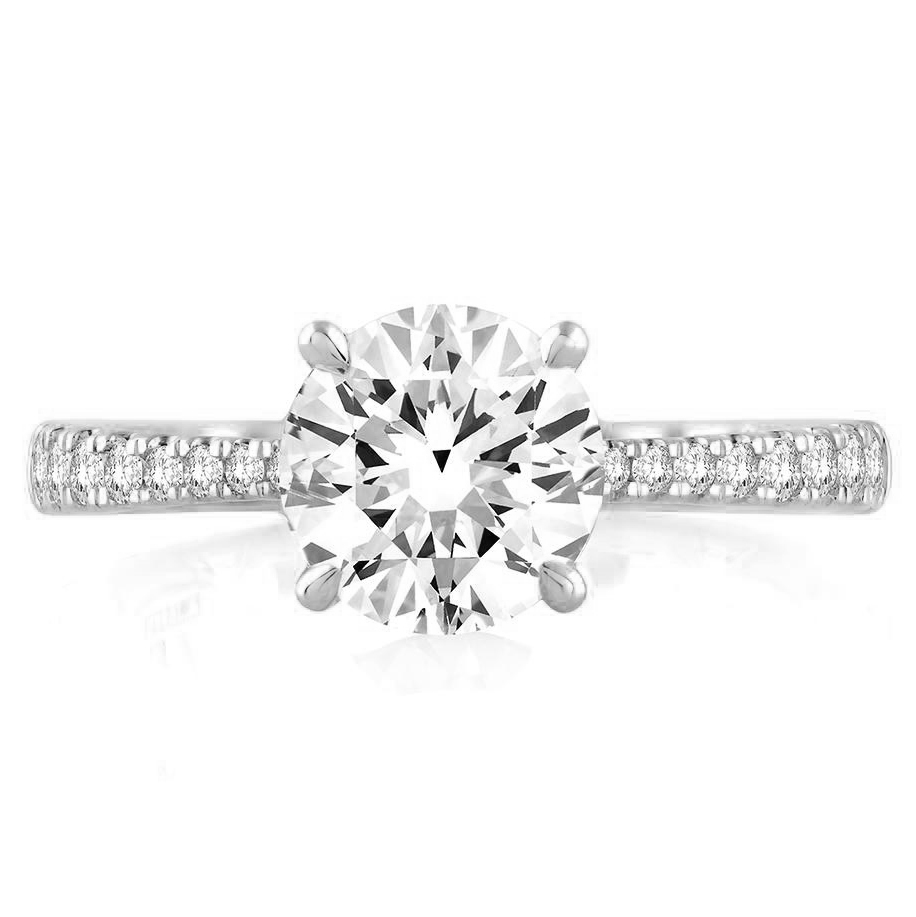 A. Jaffe Diamond Tapered Half Shank Ring Setting in White Gold with ...