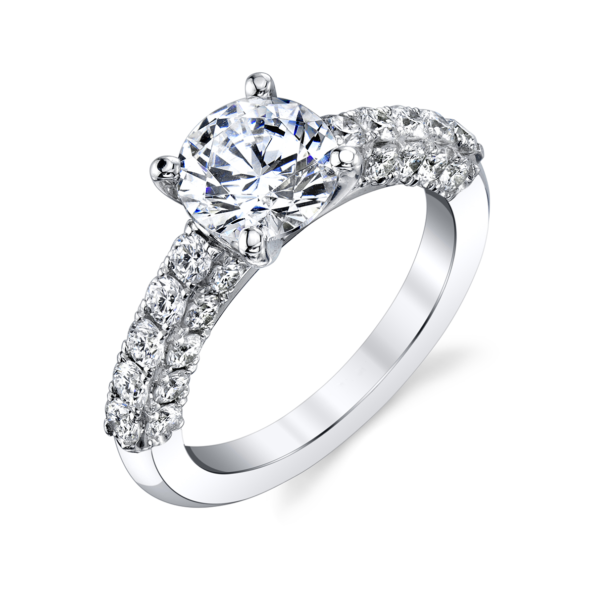 White Gold Diamond 3 Row Ring Setting | Borsheims