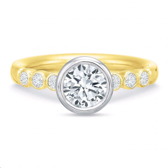 6 Diamond Bezel Set Ring Setting in Yellow Gold | Borsheims