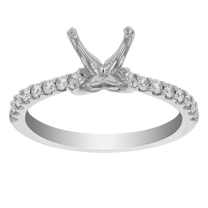 Diamond Pavé Ring Setting in White Gold