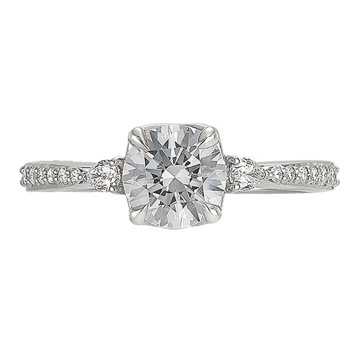 Peter Storm Diamond Pavé & Pear Side Stone Engagement Ring Setting in ...