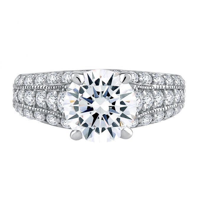 three row diamond engagement ring