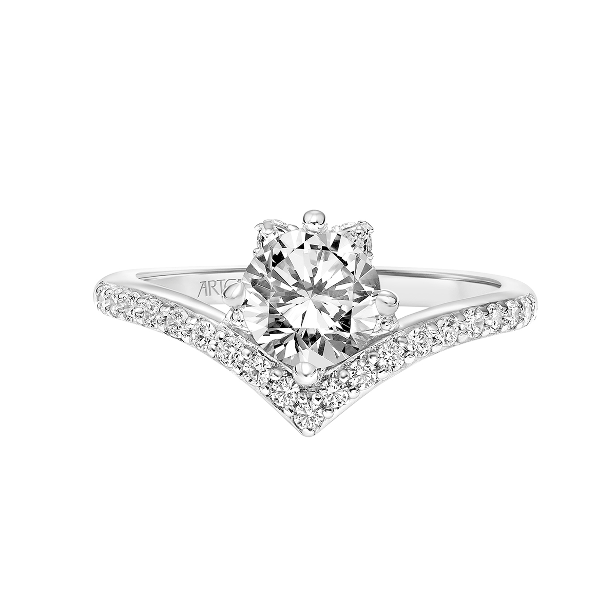 Artcarved Bridal Mounted with CZ Center Classic Halo Engagement Ring L –  Jones Bros Jewelers