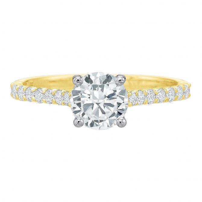 Diamond 4 Prong Ring Setting in Yellow Gold