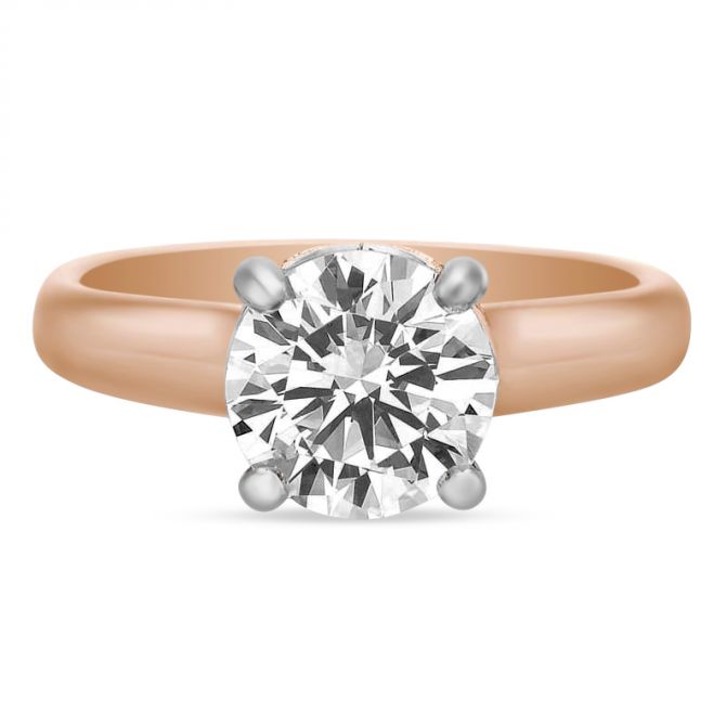 18K Rose Gold Diamond Gallery Flush Fit Ring Setting