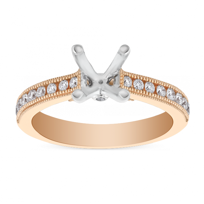 Rose Gold Channel Set Diamond Ring Setting