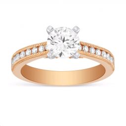 Rose Gold Channel Set Diamond Ring Setting