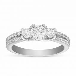 Peter Storm 14k White Gold 3 Stone Engagement Rings