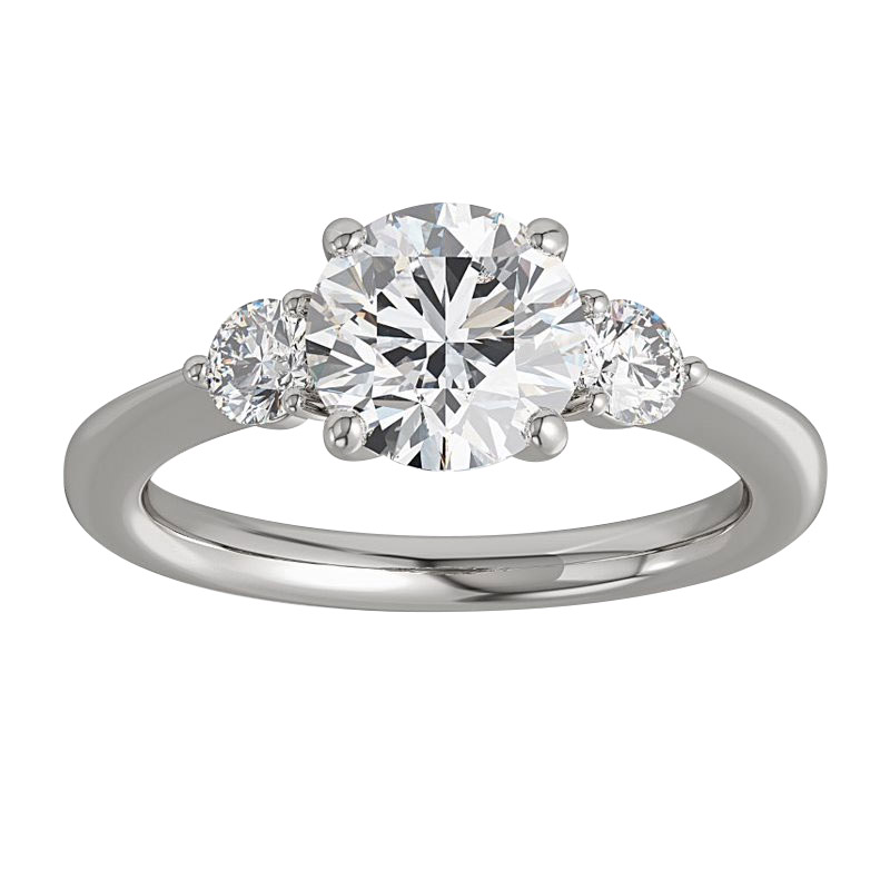 Lab Grown Diamond 3 Stone Engagement Ring in White Gold, .90 ct Borsheims