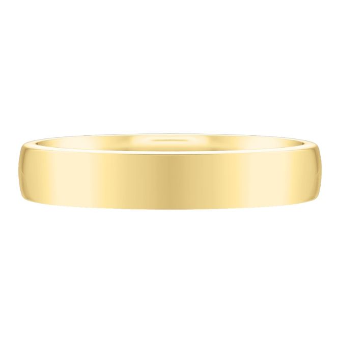 Yellow Gold Low Dome 4 mm Wedding Band