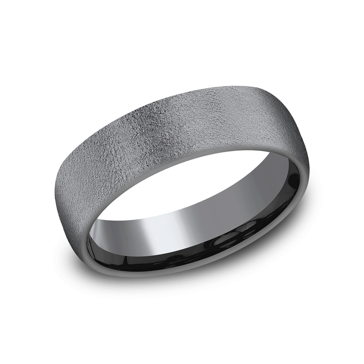 Benchmark Dark Tantalum Wirebrush Finish 6.5 mm Wedding Band, Size 10