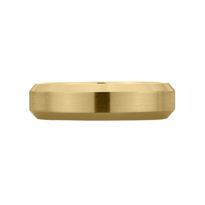 A. Jaffe Satin 14K Yellow Gold Beveled Edge Wedding Band, 6 mm, Size 9