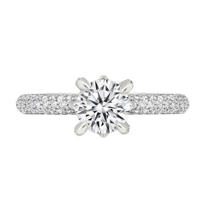 Peter Storm Diamond Pavé Accent Engagement Ring Setting in White Gold