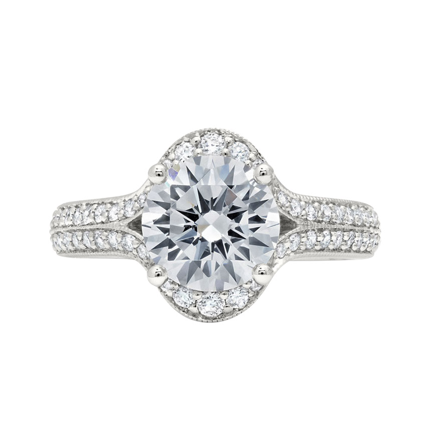 Round diamond with oval on sale halo