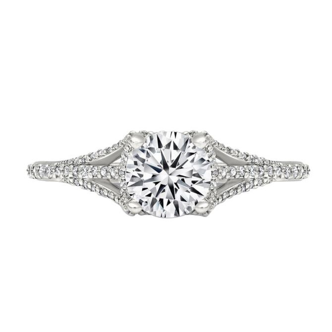 Peter Storm Diamond Triple Open Shank Engagement Ring Setting in White Gold