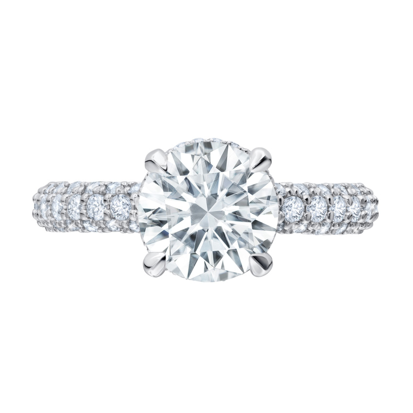 Peter Storm Diamond Pavé & Hidden Halo Engagement Ring Setting in White ...