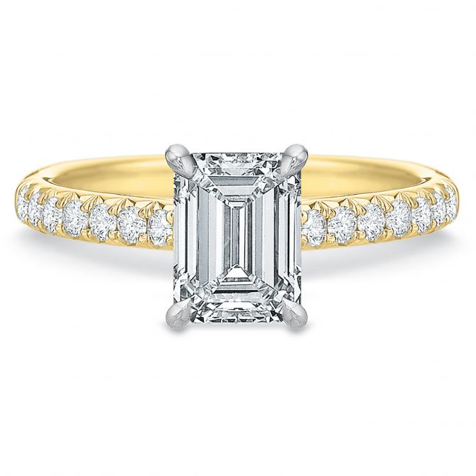 Yellow Gold New Aire Diamond Shared Prong Engagement Ring Setting