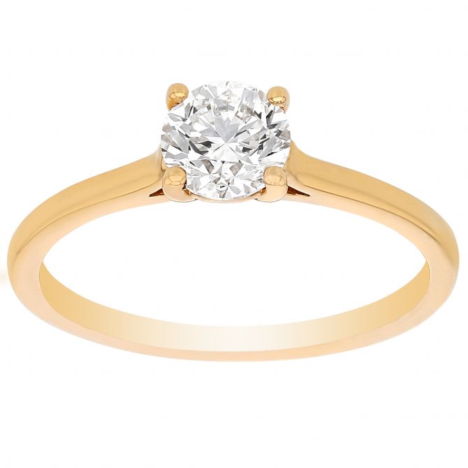 Round Diamond Solitaire Engagement Ring in Rose Gold, .70 ct