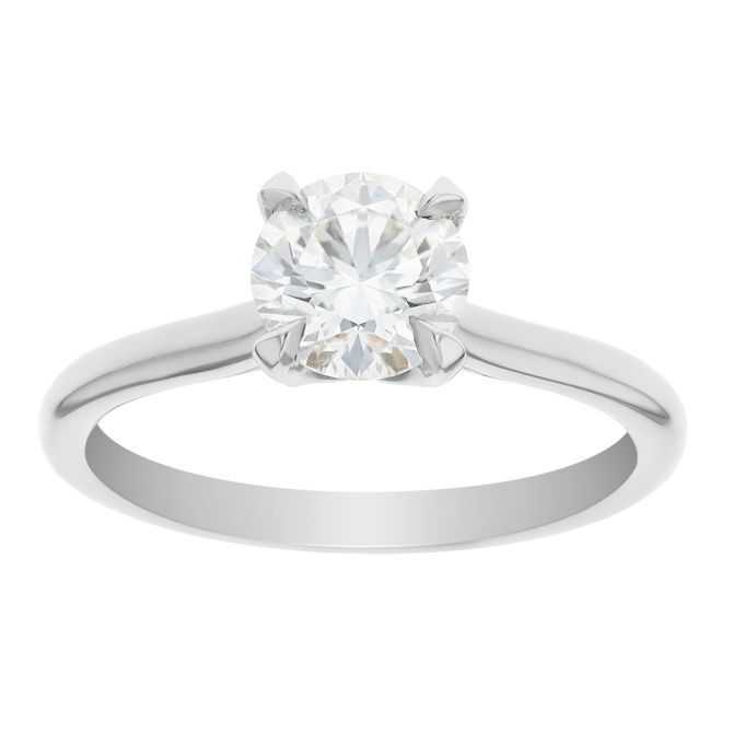 Kalahari Dream Round Diamond Solitaire Engagement Ring in 18K White Gold, 1.08 ct