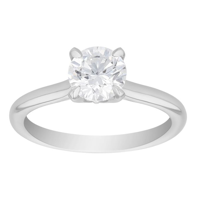 Kalahari Dream Round Diamond Solitaire Engagement Ring in 18K White Gold, 1 ct