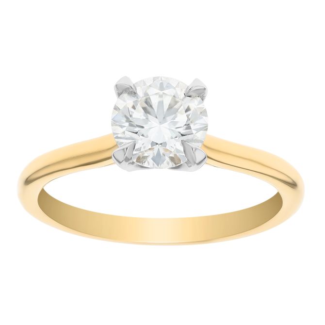 Kalahari Dream Round Diamond Solitaire Engagement Ring in 18K Yellow Gold, 1.08 ct