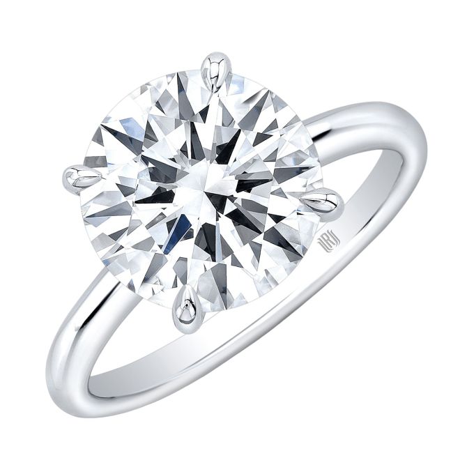 Rahaminov Round Diamond Solitaire Engagement Ring in Platinum, 3.16 cttw