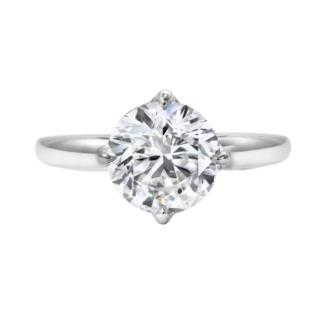 Clarity Diamond Signature Lab-Grown Round Diamond Solitaire Engagement Ring in White Gold, 2.30 ct