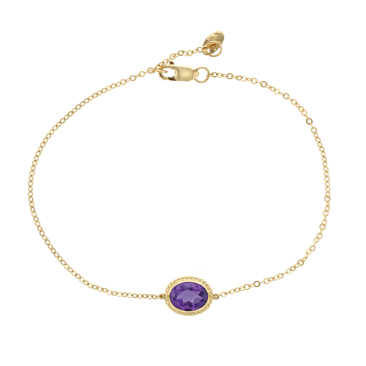 Amethyst Rope Bezel Set Bracelet in Yellow Gold | Borsheims