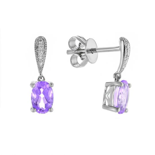 oval diamond drop earrings