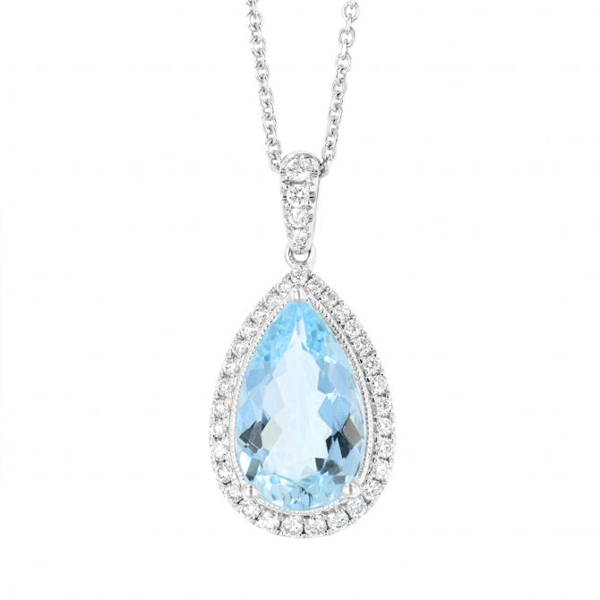 Pear shaped on sale aquamarine necklace