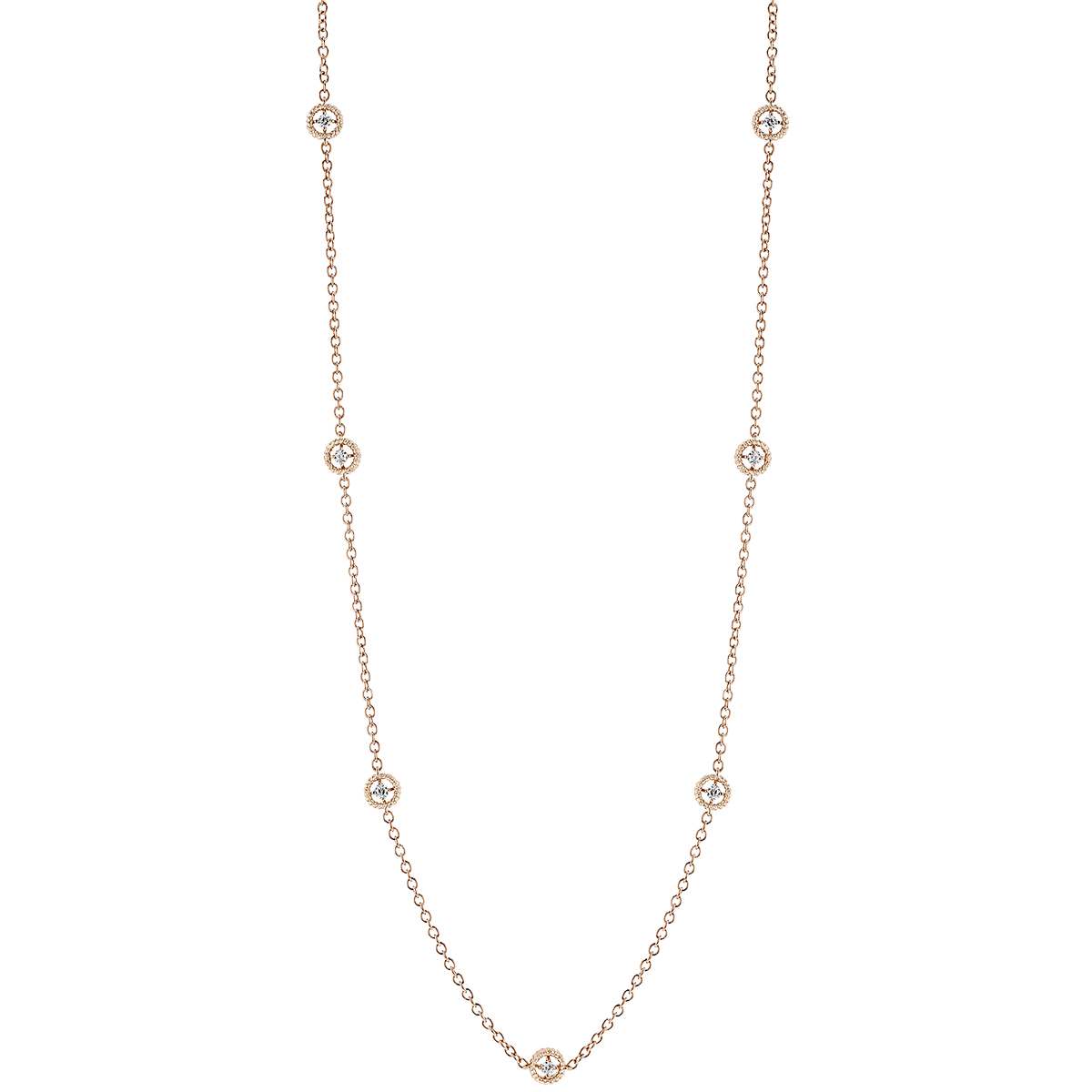 Roberto Coin Cento Diamonds By the Inch Necklace in Rose Gold, 20 ...