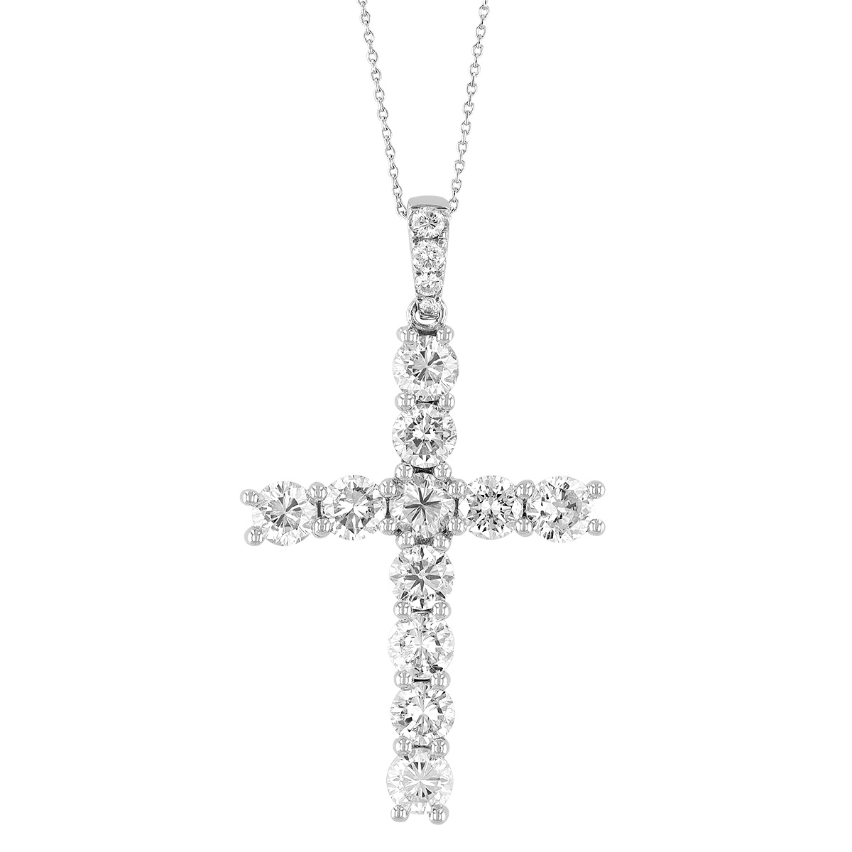 Diamond Cross Pendant in White Gold, 2.75 cttw | Borsheims