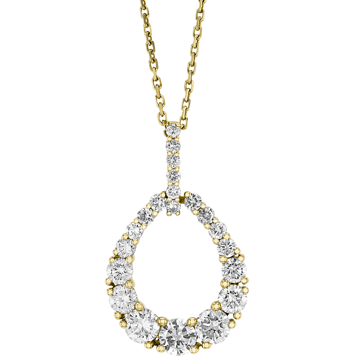 Diamond Open Teardrop Pendant in Yellow Gold | Borsheims