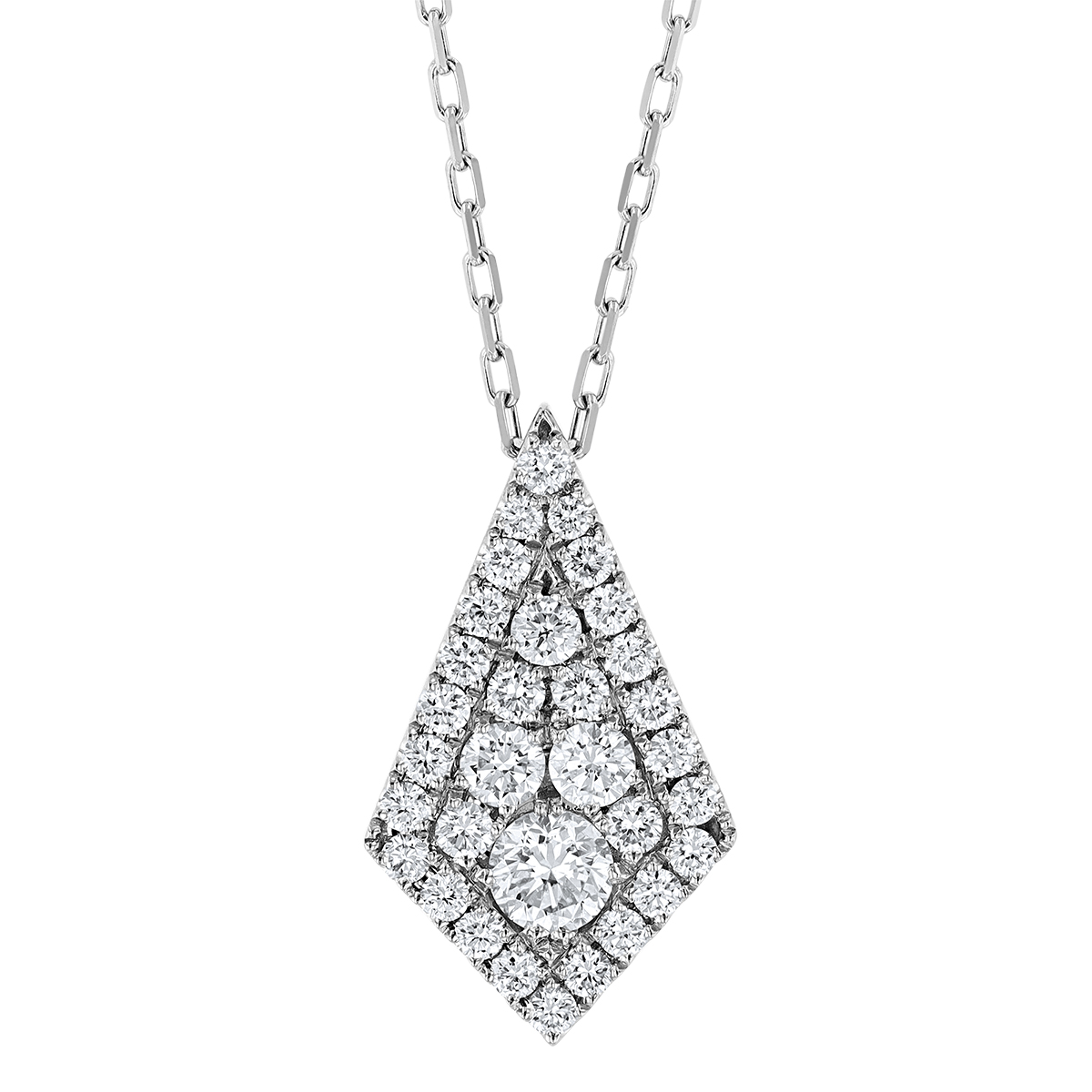 Frederic Sage Diamond Pavé Kite Shaped Pendant in White Gold, 18 ...