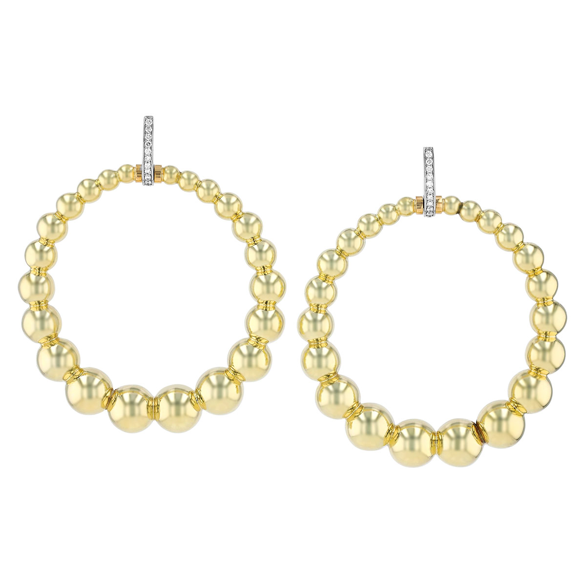 Roberto Coin Oro Classic Yellow Gold Large Bead Door-Knocker Post Back ...