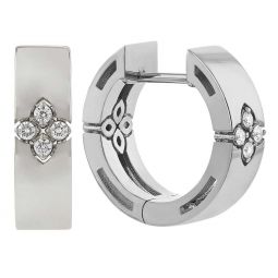 Image for Roberto Coin Love in Verona White Gold Small Huggie Hoop Earrings with Diamonds